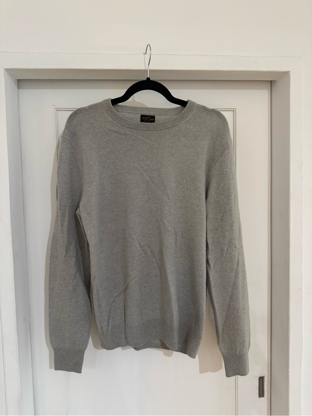 J. Crew Men's Cashmere Crewneck Sweater in Heather Gray